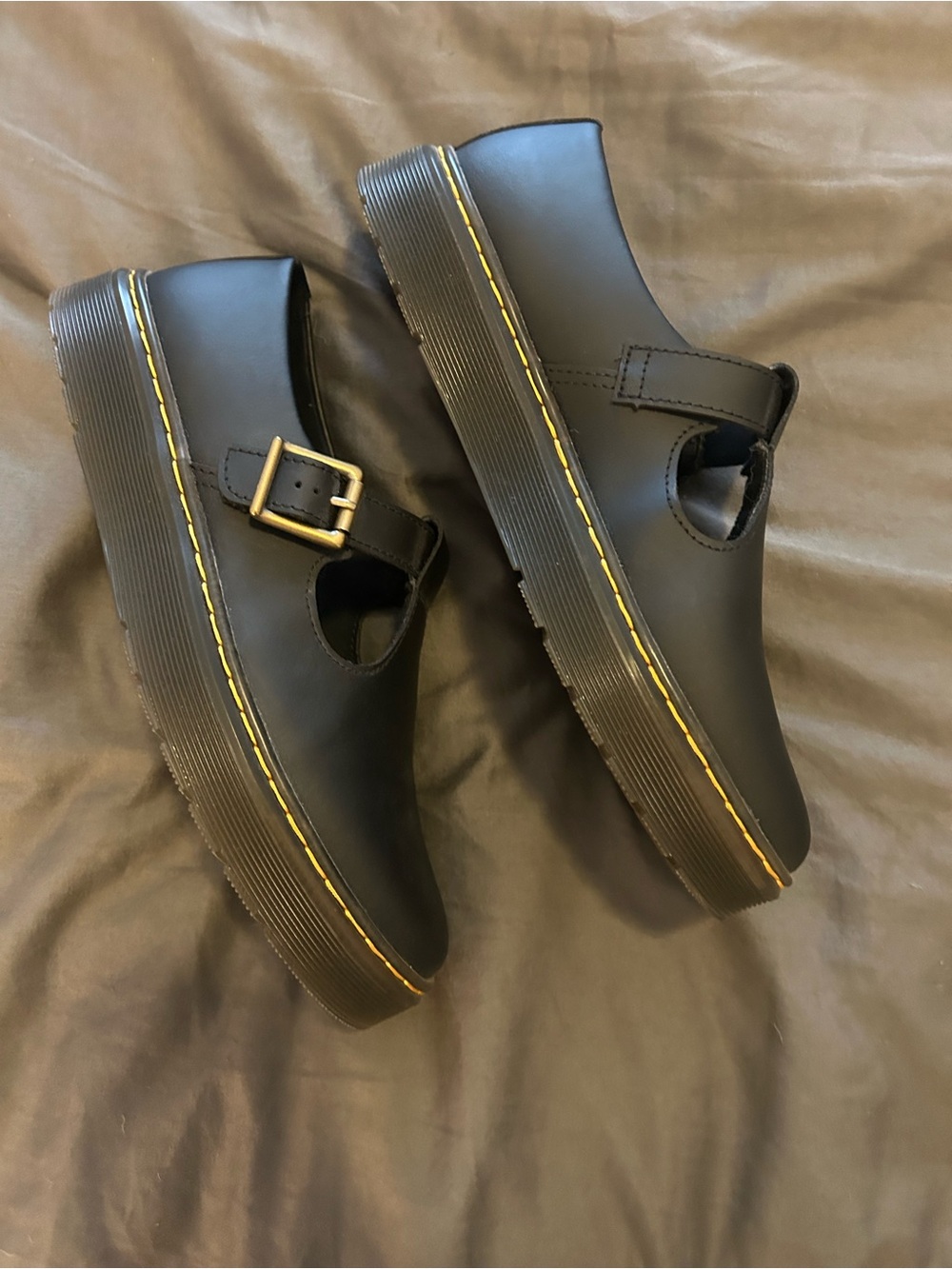 Dr. Martens Black Leather Mary Jane Slip-On Loafers with Buckle - Picture 5 of 8